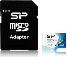[4713436127383] Silicon Power Superior Pro microSDXC 64GB Class 10 U3 V30 A1 UHS-III με αντάπτορα