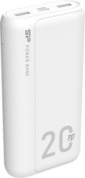 [4713436140283] Silicon Power QS15 Power Bank 20000mAh 18W με 2 Θύρες USB-A και Θύρα USB-C Power Delivery / Quick Charge 3.0 Λευκό