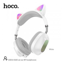 [6931474788030] Ασύρματα Ακουστικά Stereo Hoco ESD13 Cat Ear BT5.3 FM 400mAh με Μικρόφωνο και Noise Reduction Λευκά