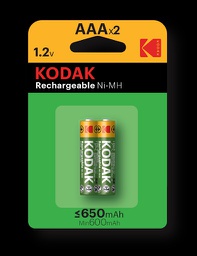 [887930955040] Kodak Επαναφορτιζόμενη ΗR03 650mAh AAA (2τμχ)