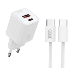 [6920680859832] XO L147 (EU) PD 1USB-A+1USB-C Φορτιστής με καλώδιο TYPE-C Λευκό