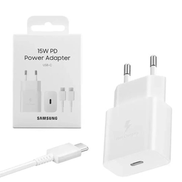[8806092709904] Samsung Φορτιστής με Θύρα USB-C και Καλώδιο USB-C - USB-C 15W Power Delivery Λευκός