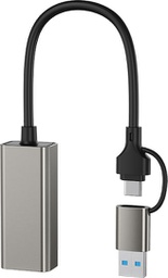 [6920680861682] XO HUB018 Αντάπτορας Δικτύου USB σε Type-C 2-σε-1 RJ45 100Mbs14,99