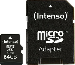 [4034303017973] Intenso microSDXC 64GB Class 10 High Speed με αντάπτορα