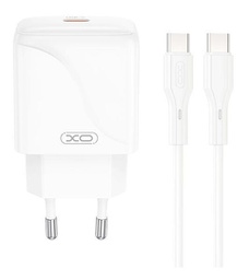 [6920680858941] XO Φορτιστής με Θύρα USB-C και Καλώδιο USB-C - USB-C 20W Power Delivery / Quick Charge 3.0 Λευκός (L141)