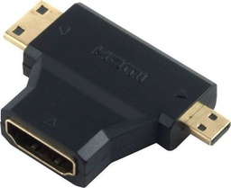 [5210131015148] Powertech Μετατροπέας micro HDMI / mini HDMI male σε HDMI female 1τμχ ADA-H004
