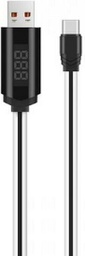 [6957531062981] Hoco U29 LED USB 2.0 Cable USB-C male - USB-A Λευκό 1.2m HOC-U29c-W